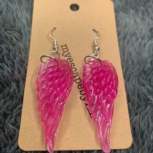 Pink Wing Earrings
